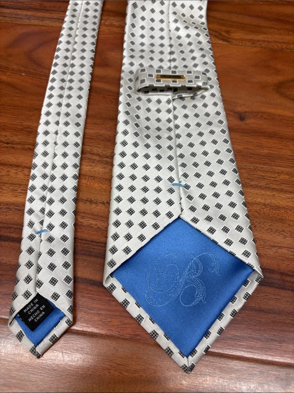Bugatti neck tie geometric silk